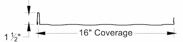 Metal Exteriors Metal Loc 1.5 standing seam panel profile. Image courtesy of www.MetalExteriors.com. 