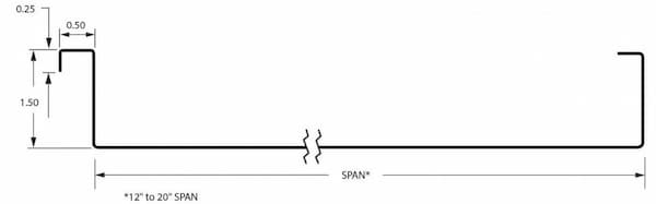 Metal Panels, Inc LF15 panel profile. Image courtesy of www.MetalPanelsInc.com.