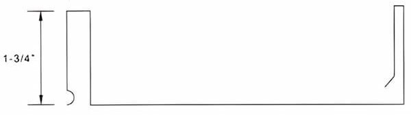 Middle South Systems Gator Snap 1.75-inch snap lock standing seam roof profile; image courtesy of www.NewOrleansMetalRoofing.com. Technical profile of the Gator Snap panel showcasing the 1.75-inch high-profile snap lock seam and concealed fastener system designed for hurricane resistance; image courtesy of www.NewOrleansMetalRoofing.com.