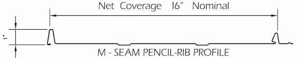 Millennium Metals, Inc M-Seam Pencil Rib panel. Image courtesy of www.MMI2000.net.