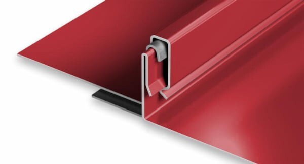 Pac-Clad Peterson Snap-Clad standing seam roof panel. Image courtesy of www.Pac-Clad.com. Pac-Clad Peterson Snap-Clad standing seam roof panel. Image courtesy of www.Pac-Clad.com.