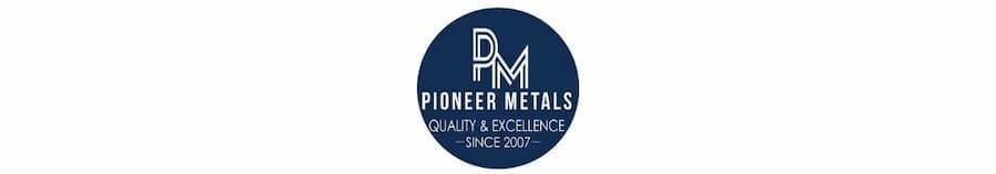 Image courtesy of www.PioneerMetalSales.com. High-resolution company banner for Pioneer Metals, an architectural metal supplier based in Jackson, Georgia.