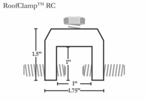 Technical drawing for the RoofClamp RC.