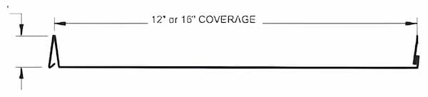 Profile view of RCA Commercial 16-inch snaplock standing-seam panel with a 1.5-inch seam height. Image courtesy of www.rcametalsupply.com