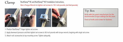 RoofClamp RC and RCT installation instructions.