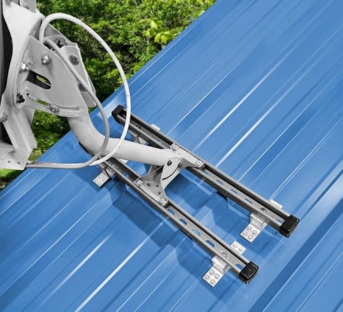 Satamount MRM for mounting satellite dishes to exposed fastener roofs. 
