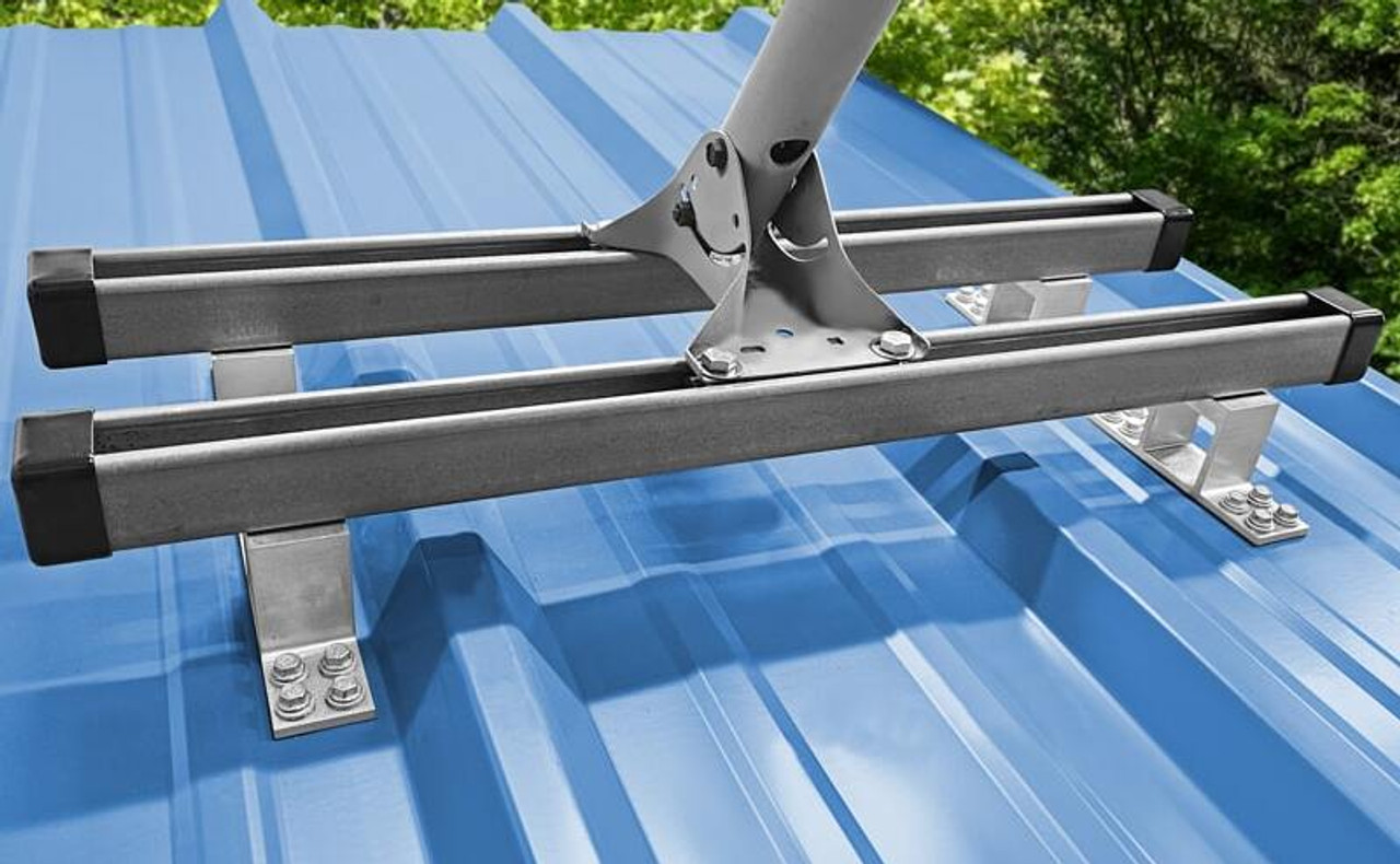 SataMount MRM properly mounted to a screw down style metal roof.