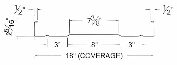Steelway Building Systems CapLoc standing seam roof panel profile. Image courtesy of www.Steelway.com. Steelway Building Systems CapLoc standing seam roof panel profile. Image courtesy of www.Steelway.com.