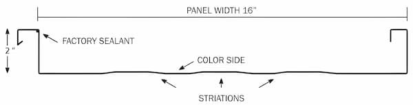 Varco Pruden SLR II standing seam roof panel. Image courtesy of www.VarcoPruden.com.