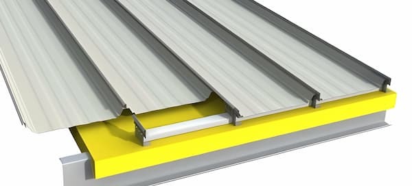 Varco Pruden SSR standing seam roof panel system. Image courtesy of www.VarcoPruden.com.