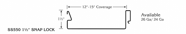 Watson Metals Snap Lock 550 panel profile. Image courtesy of www.WatsonMetalsLLC.com. 