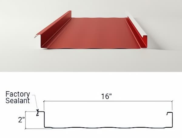 Whirlwind Steel Weather Lok-16 roof panel. Image courtesy of www.WhirlwindSteel.com. 