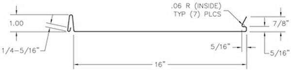 Profile view of the 1-inch snap lock panel designed for residential ease of installation. Image courtesy of www.Zimmerman-Metals.com.
