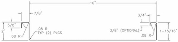 Robust 2-inch mechanical lock profile engineered for high-wind commercial applications. Image courtesy of www.Zimmerman-Metals.com.